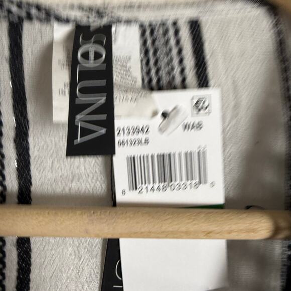 Soluna Swim Black White Striped Tassel Trim Kimono Beach Coverup Size Large - Picture 9 of 9